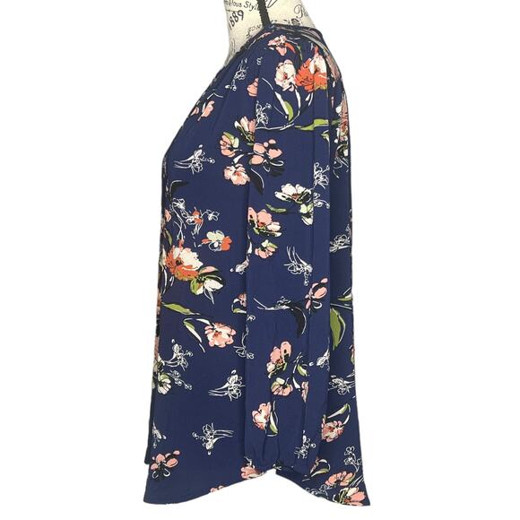 Fun2Fun SMALL Kenmore Split Neck Blouse - Stitch Fix 3/4 Sleeve Floral Top - Picture 3 of 11
